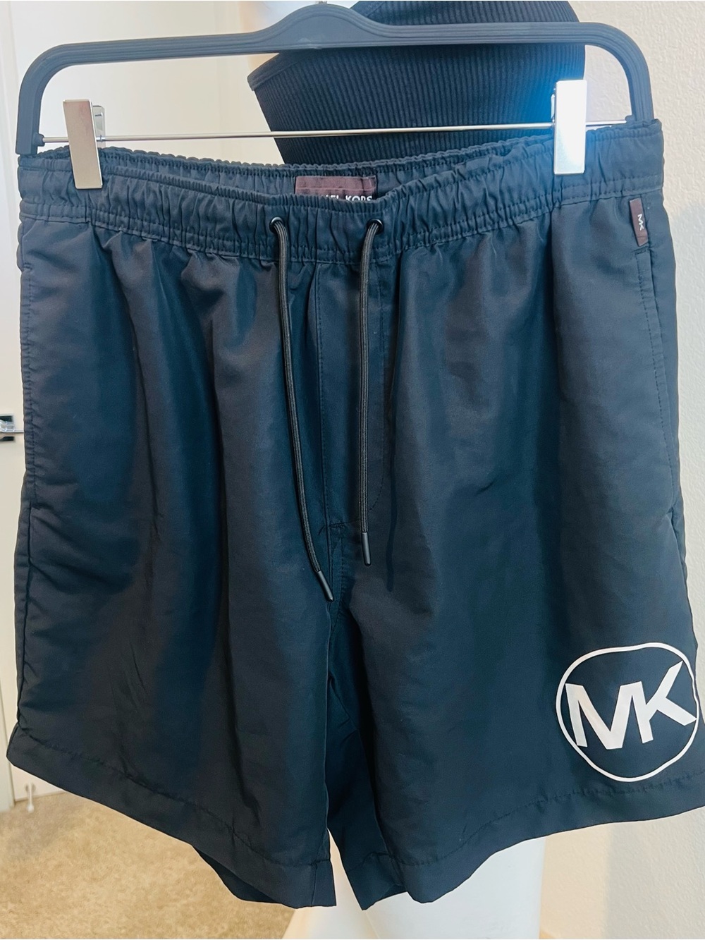 Michael Kors Black MK Logo Athletic Shorts